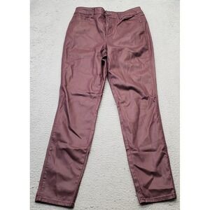 1822 Denim Skinny Leg Jeans Womens 6/28 Burgundy Metallic Stretch Streetwear